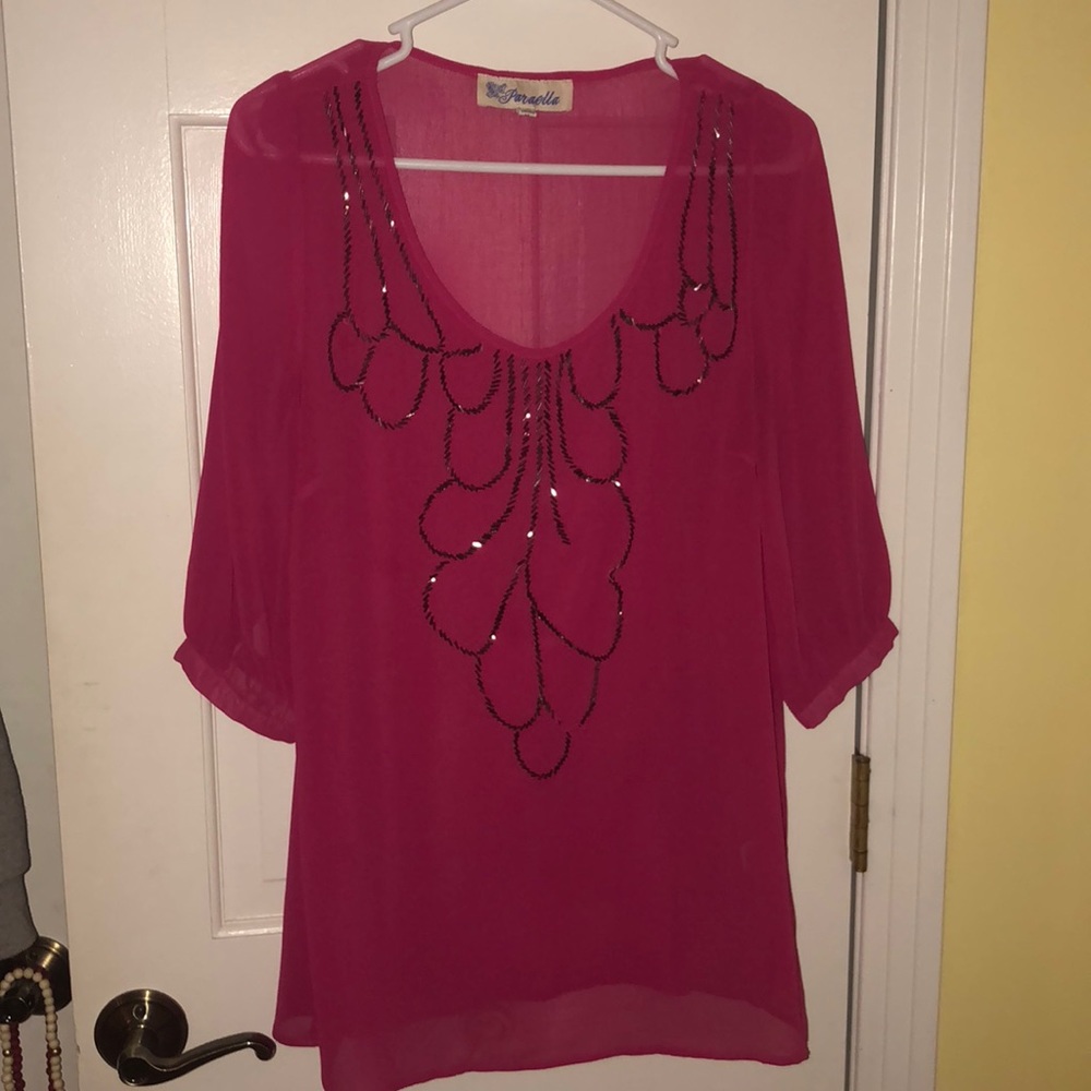 Dark pink blouse